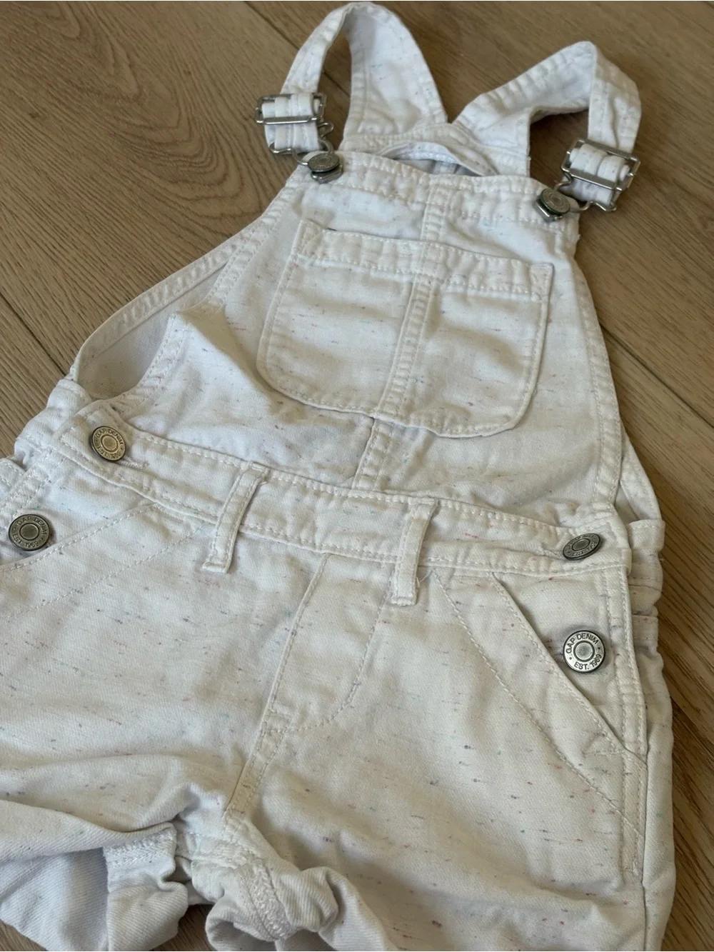 GAP White Kids Short Overalls with Bib Pocket